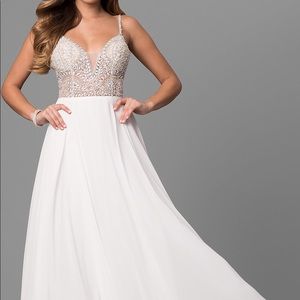 JVN by Jovani Open-Back Beaded-Bodice Prom Dress - Size 4